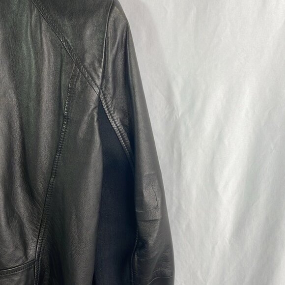 Trouvé black, leather Moto jacket - Picture 5 of 6